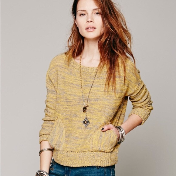 Free People Sweaters - Free People in my pocket mustard Pullover Sweater